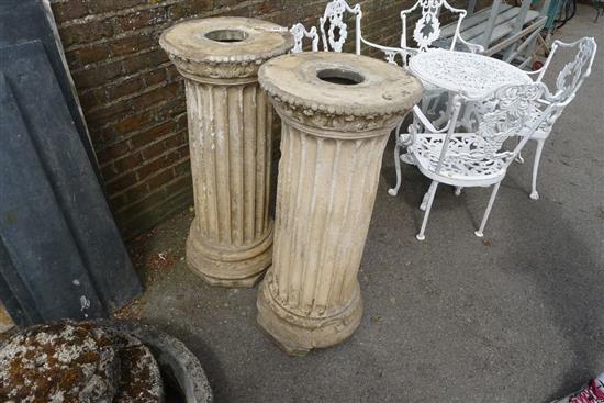 Pair of reconstituted stone plinths